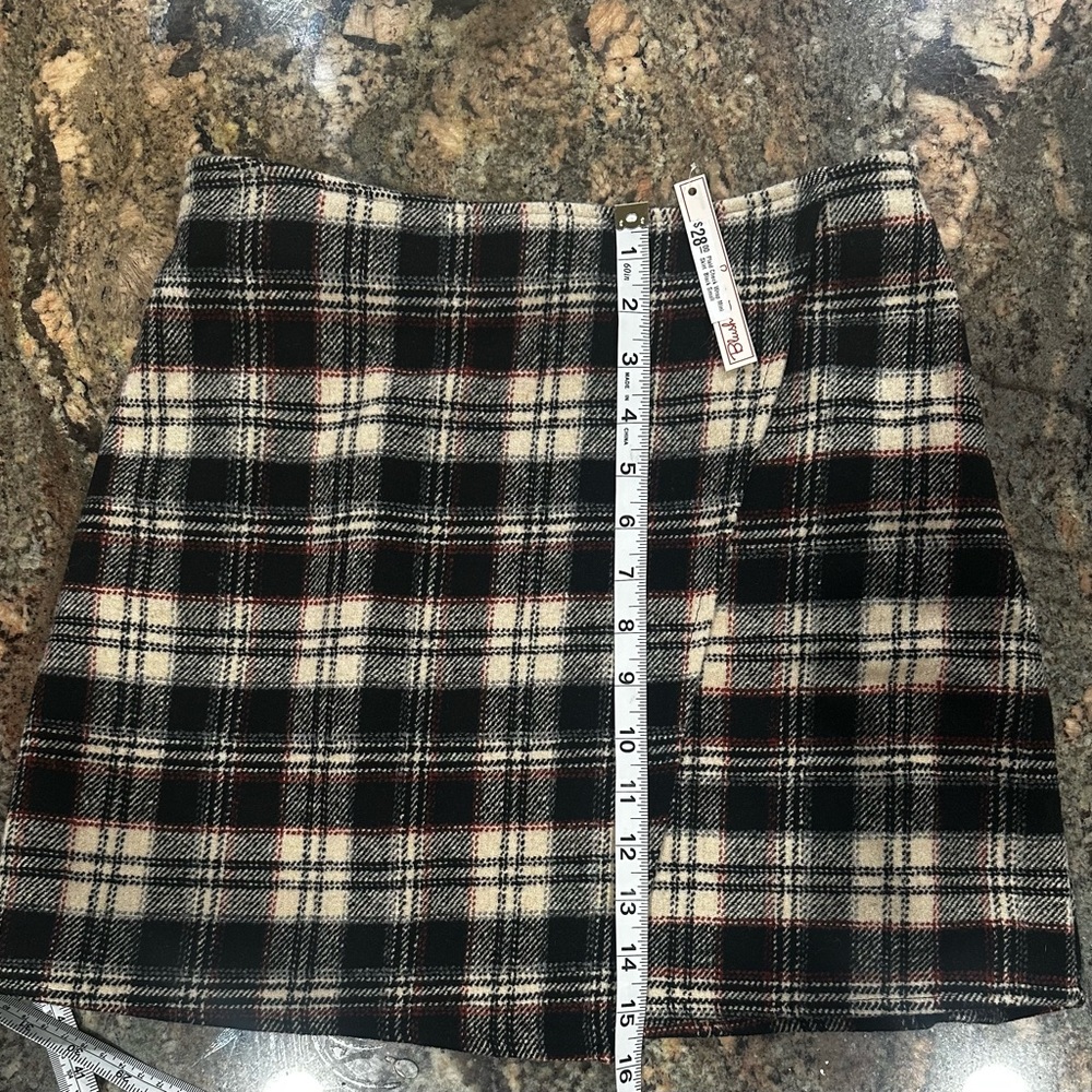 Plaid Check Wrap Mini Skirt - Picture 1 of 7